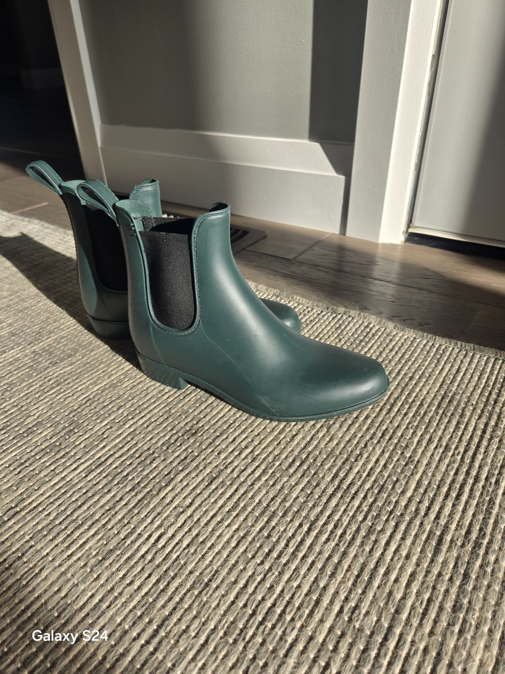 J. Crew Dark Green Chelsea Rain Ankle Boots